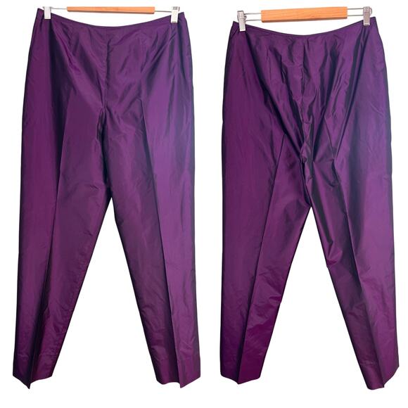 Carlisle Womens 10 Vintage 100% Silk Shantung High Waisted Formal Party Pants - Picture 1 of 11